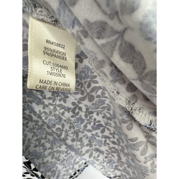 Max Studio Womens Ruffled Sleeve Floral Print Top size 3X plus Blue knit new $68 - Picture 5 of 6